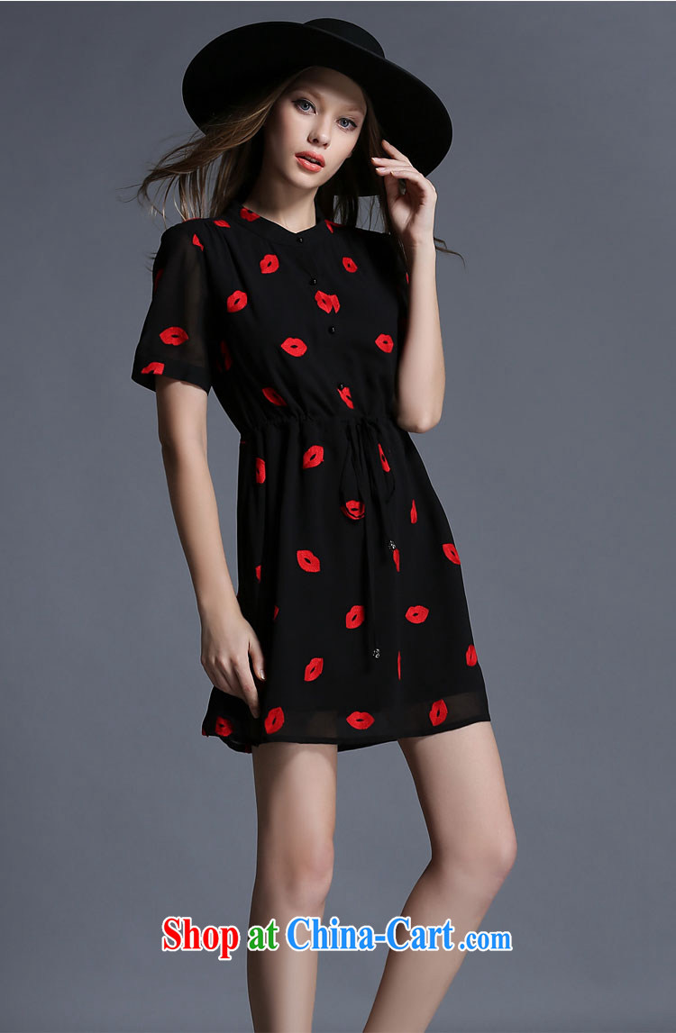 The bubbles dress Female European site summer new FAT XL women MM thick red lips embroidered a waist snow woven dresses black 3 XL recommendations 146 - 160 Jack pictures, price, brand platters! Elections are good character, the national distribution, so why buy now enjoy more preferential! Health