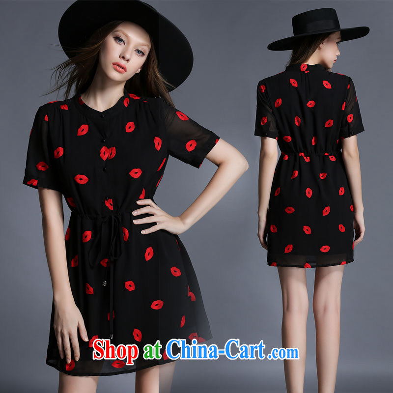 The bubbles dress girls the European site summer new and indeed increase, women with thick MM red lips embroidered a waist snow woven dresses black 3 XL recommendations 146 - 160 jack, the bubbles, and, online shopping