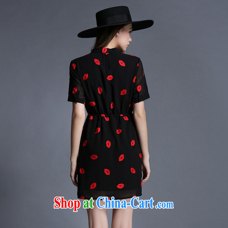 The bubbles dress girls the European site summer new and indeed increase, women with thick MM red lips embroidered a waist snow woven dresses black 3 XL recommendations 146 - 160 jack, the bubbles, and, online shopping