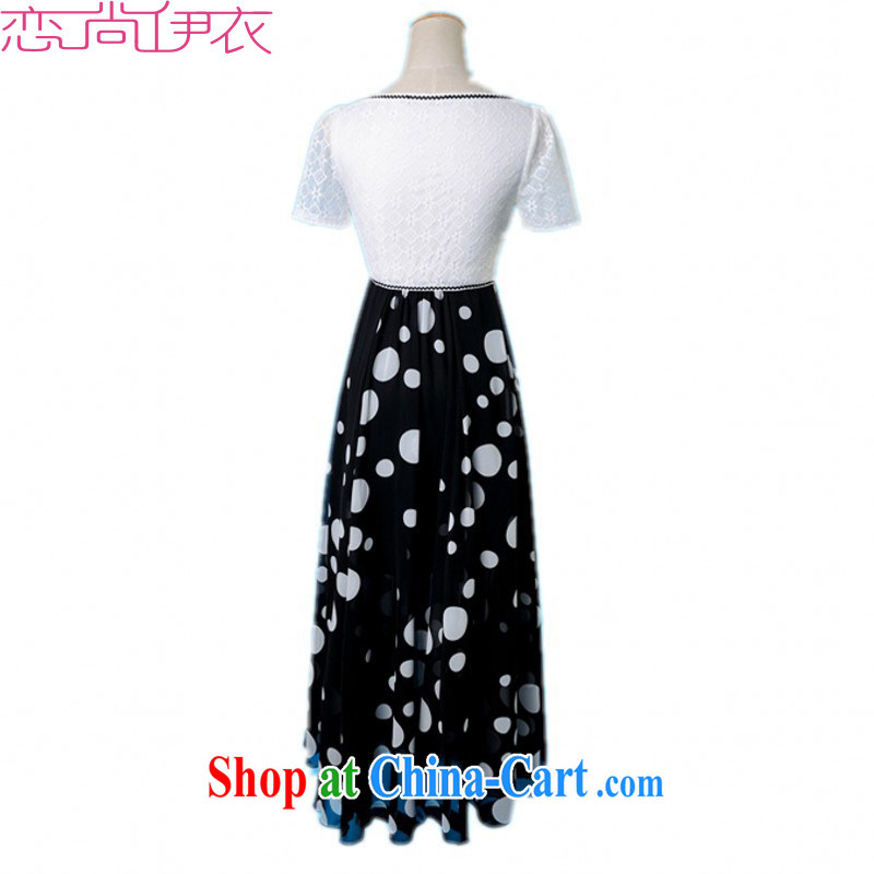 The package-XL dresses 2015 new summer lace stitching snow woven wave point long skirt elegance commuter dresses mm thick skirt white 2XL approximately 135 - 150 jack, land is the clothing, shopping on the Internet