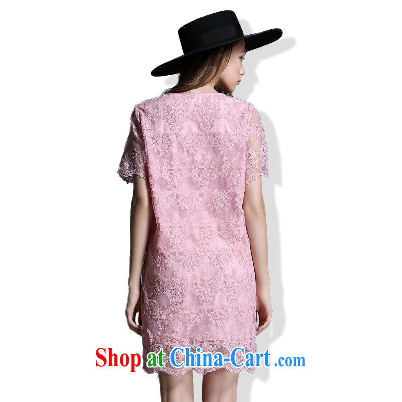 The Ting zhuangting fat people graphics thin 2015 summer new Europe and North America, the female lace stamp short-sleeved dress 1906 picture color XXL, Ting (zhuangting), online shopping