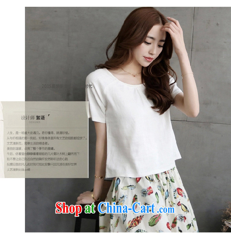 Abundant Ming summer 2015 new, larger female retro cotton in the long package stamp dresses white blue skirt XXL pictures, price, brand platters! Elections are good character, the national distribution, so why buy now enjoy more preferential! Health