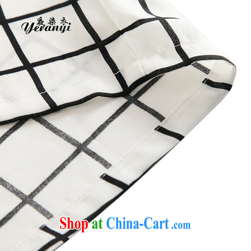 My dyeing Yi, female summer mm thick graphics thin, snow-woven shirts 26,593 white checkered XL (120 - 130 ) jack, the night dyed Yi (yeranyi), online shopping