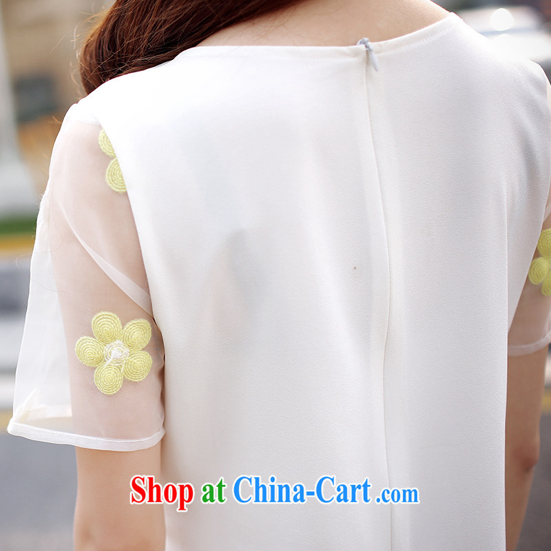 Hes American, female 2015 mm thick summer Korean version of the new, thick sister graphics thin European root yarn short-sleeved T-shirt shorts Kit 6189 white XL, herBEAUTY, shopping on the Internet
