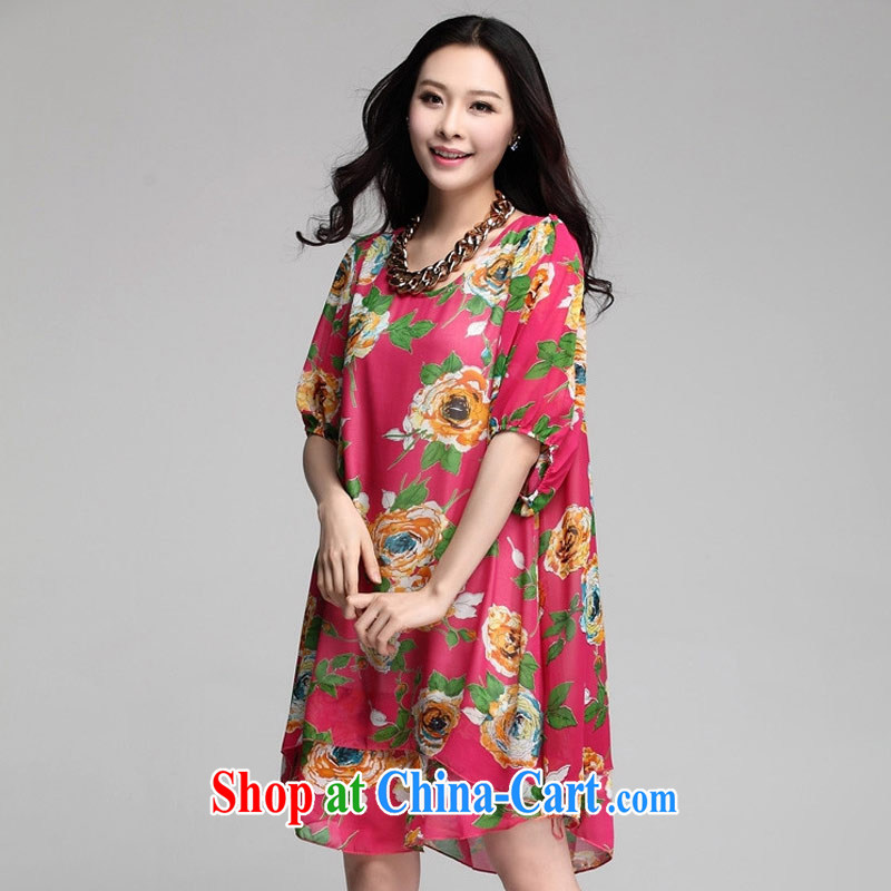 NOS XL thick MM loose video thin stamp duty, long, short-sleeved round neck snow woven dresses W 86,521 the red code 5 XL, thin (NOS), and, on-line shopping