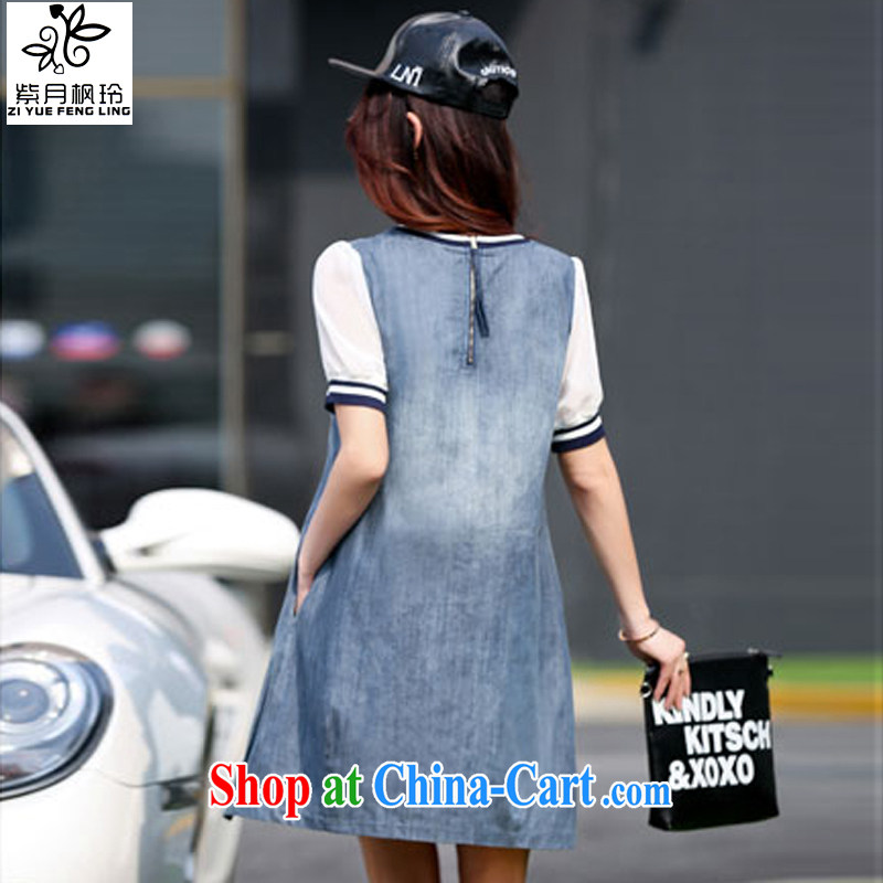 First and foremost, Feng-ling 2015 summer new loose the code denim dress 591 photo color L, first and foremost, Feng-ling (ZIYUEFENGLING), shopping on the Internet