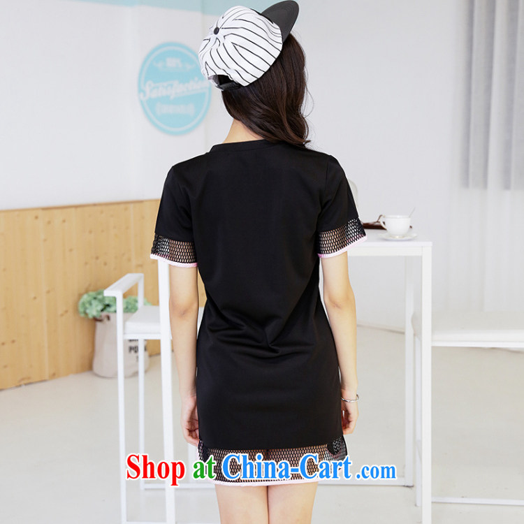 The PDQC code dress summer 2015 new Korean leisure 100 ground letter stamp stitching Openwork grid has been cultivating and skirt black 3 XL pictures, price, brand platters! Elections are good character, the national distribution, so why buy now enjoy more preferential! Health