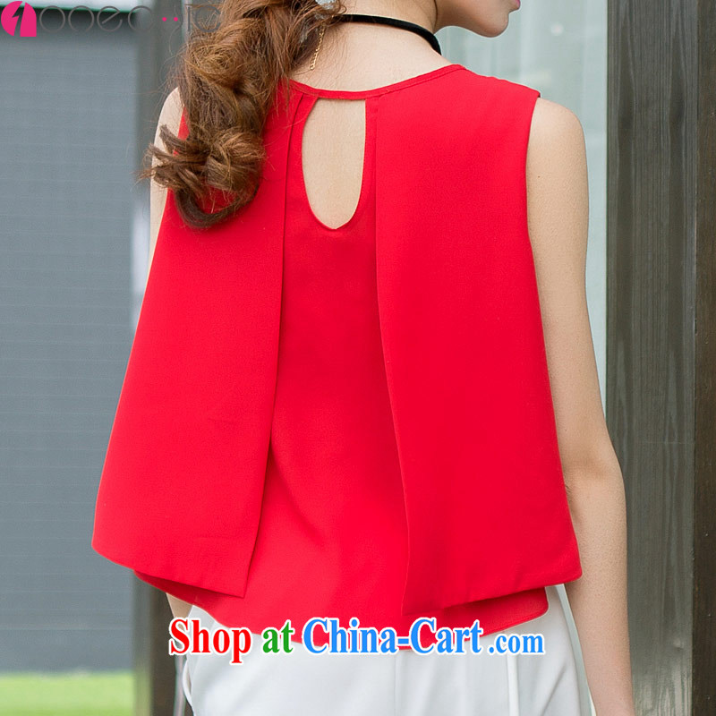 ONECHIC 2015 summer new package version won the Code women linen elegant Sleeveless T-shirt loose video thin 7 wide leg trousers two piece red XL, 1 ONE CHIC, shopping on the Internet