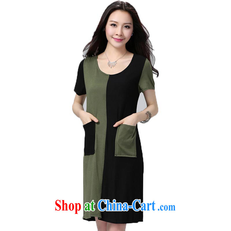 618 the urges the Taliban, summer 2015 New, and indeed increase, female video thin knitted dress mm thick, long, short-sleeved dresses black spell green 6 XL recommendations 200 - 230 jack, the Lai, and shopping on the Internet