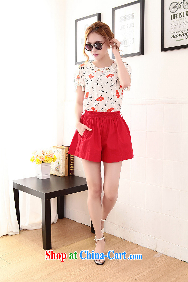 The Lai 2015 summer summer new fat people dress thick mm larger female Kit stylish casual Korean T shirt + shorts sportswear red XXL recommendations 125 - 150 Jack pictures, price, brand platters! Elections are good character, the national distribution, so why buy now enjoy more preferential! Health