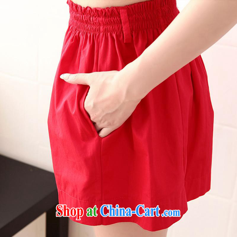 The Lai 2015 summer summer new fat people dress thick mm larger female Kit stylish casual Korean T shirt + shorts sport kits red XXL recommendations 125 - 150 jack, the Lai, and shopping on the Internet