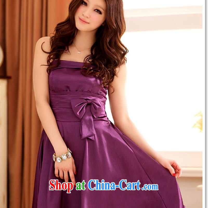 The Lai 2015 summer new Korean version of the greater, women with thick sister mm thick graphics thin, coral bow tie-waist straps large dresses dress girls dresses purple XXL recommendations 135 - 155 jack, the Lai, and shopping on the Internet
