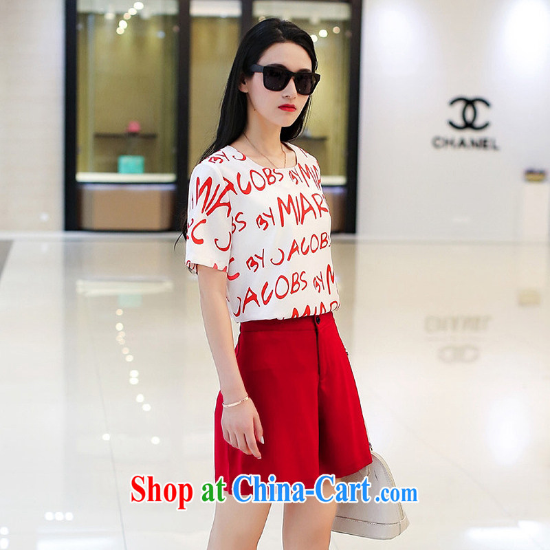 mm thick summer 2015 new, larger female and indeed increase stamp duty T shirts stylish package shorts two piece + 1602 red XL = 115 - 128 jack, RuNa, shopping on the Internet