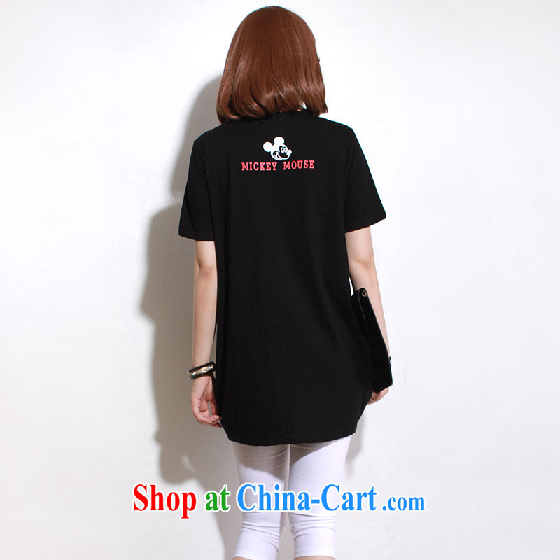 Director of the Advisory Committee summer Korean loose video thin and thick XL female fat sister, long letters, short-sleeved T T-shirt T-shirt black relaxed, code, and made the Advisory Committee (mmys), online shopping