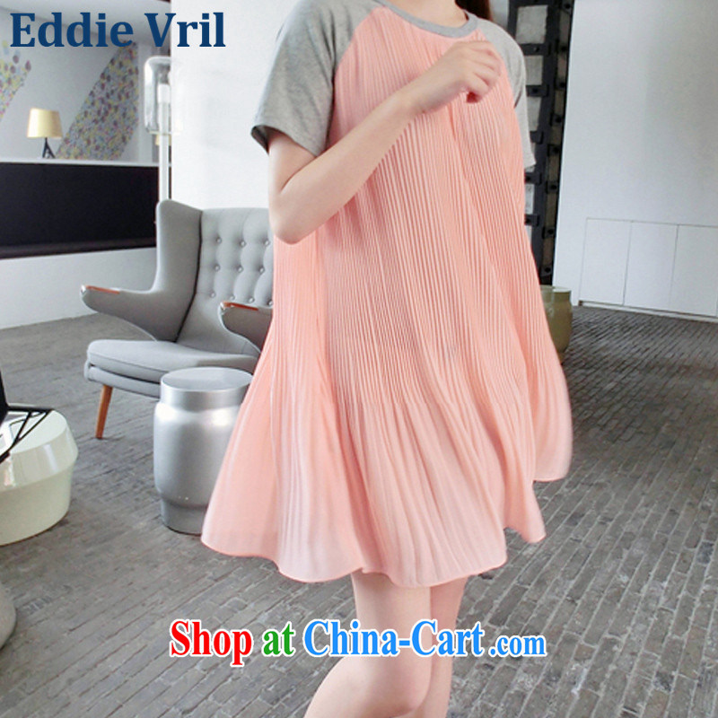 The EddieVril Code women summer 2015 new Korean version 100 hem snow woven stitching short-sleeved loose doll dress pregnant women T-shirt dresses GH1 picture color codes, Eddie Vril, online shopping