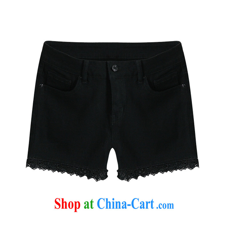 Cecilia Medina Quiroga and Macedonia is indeed XL 200 Jack female pants summer 2015 New MM thick sister loose video thin cotton shorts girl hot pants lace stitching 100 ground black 7 XL, Cecilia Medina Quiroga (celia Dayton), online shopping