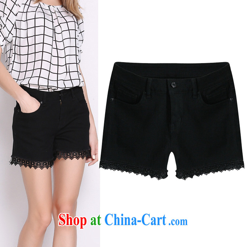 Cecilia Medina Quiroga and Macedonia is indeed XL 200 Jack female pants summer 2015 New MM thick sister loose video thin cotton shorts girl hot pants lace stitching 100 ground black 7 XL, Cecilia Medina Quiroga (celia Dayton), online shopping
