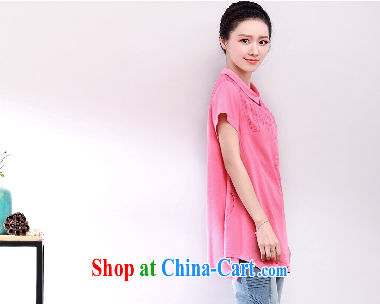 2015 the Code women mm thick summer short sleeved T-shirt Han version loose video thin, long cotton the solid-colored T-shirt, pink 2 XL pictures, price, brand platters! Elections are good character, the national distribution, so why buy now enjoy more preferential! Health