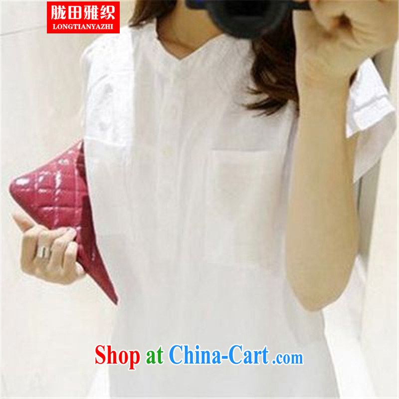 measures, including the Korean style retro short-sleeve cotton Ma dress loose-waist beauty graphics thin solid white dress M, measures, weaving, and shopping on the Internet