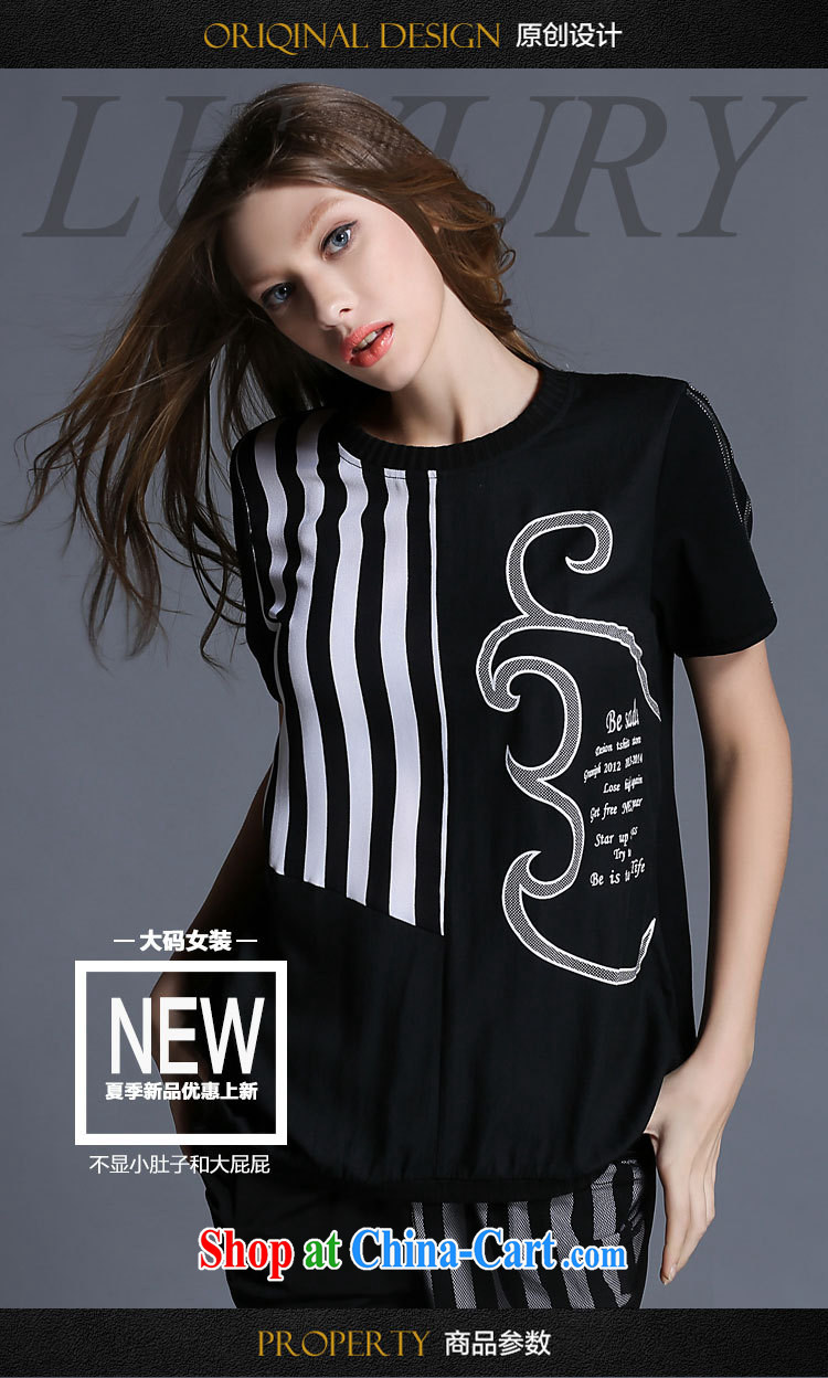 The summing up, 2015 thick sister larger female summer new, thick mm stripes lace stamp graphics thin cotton knit Sport Kit 1962 black XL pictures, price, brand platters! Elections are good character, the national distribution, so why buy now enjoy more preferential! Health