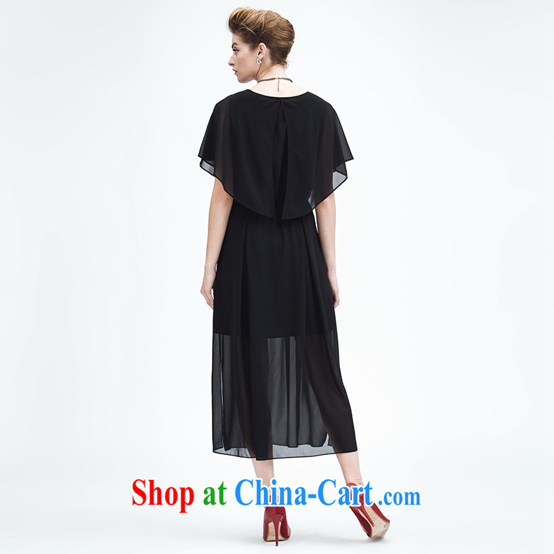 The Mak is the women's clothing 2015 summer new thick mm stylish snow woven fluoroscopy shawl dress 952103200 black 6 XL, former Yugoslavia, Mak, and shopping on the Internet