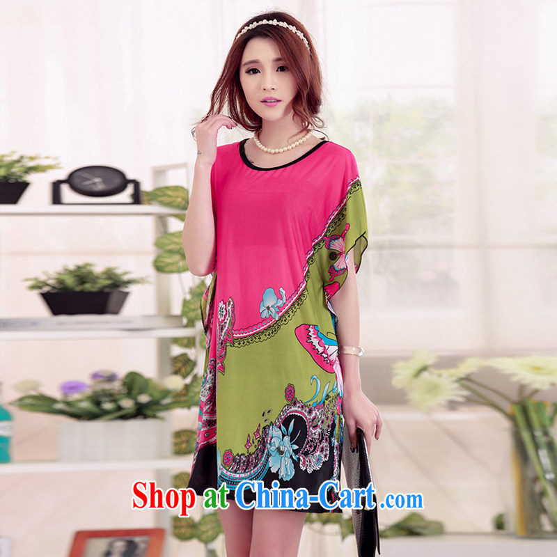 LRWY 2015 summer new summer larger female short-sleeve floral dress and indeed intensify mom is pregnant women served KY 45 - 2 white (the belt) code - for 100 jack - 200 catties MM, lian Ren wu yu, shopping on the Internet