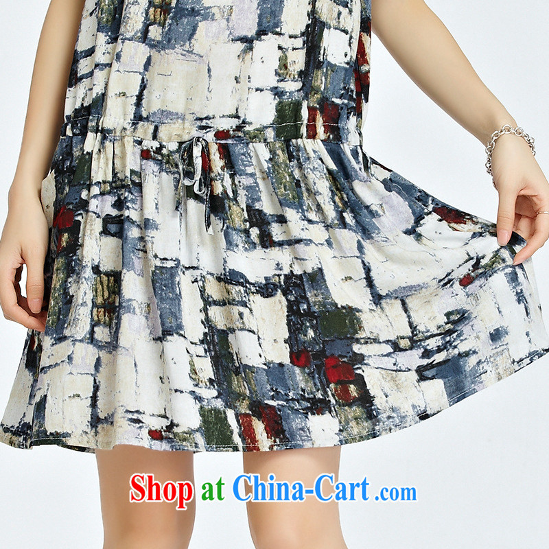 Morning would be 2015 summer New, and indeed increase, women with thick mm King Size Code beauty graphics thin knocked color and pattern of stamp duty with the waist dresses the color 5 XL, morning, and, on-line shopping