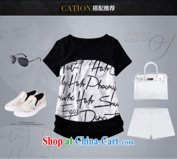 Morning would be summer 2015 new Europe and the wind was increasing, female biological empty cotton stamp T shirt thick mm king size code letter stamp Openwork shirt black-and-white knocked color 2 XL pictures, price, brand platters! Elections are good character, the national distribution, so why buy now enjoy more preferential! Health