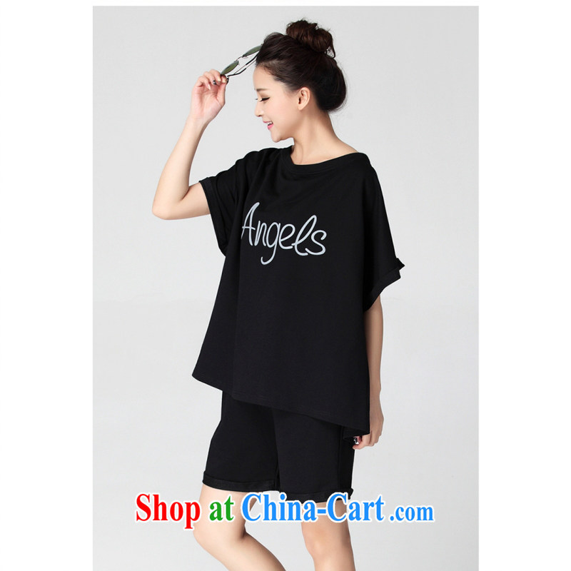 The package-XL Extra Large, female new summer, loose shorts and stylish casual wear 2015 thick MM short-sleeved loose T shirts sportswear gray 6 XL, land is still the garment, shopping on the Internet