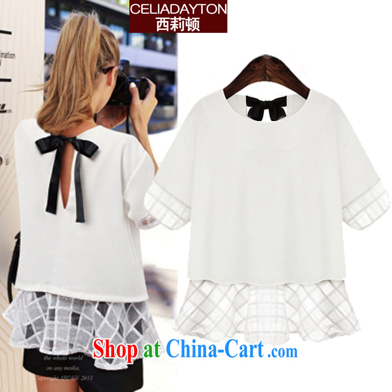 Cecilia Medina Quiroga and Macedonia is indeed XL 200 jack, long leave of two in snow-woven shirts female short-sleeved 2015 summer new thick mm sister European root yarn snow woven dresses black 5 XL, Cecilia Medina Quiroga (celia Dayton), online shopping