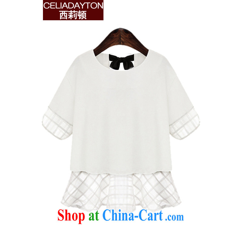 Cecilia Medina Quiroga and Macedonia is indeed XL 200 jack, long leave of two in snow-woven shirts female short-sleeved 2015 summer new thick mm sister European root yarn snow woven dresses black 5 XL, Cecilia Medina Quiroga (celia Dayton), online shopping