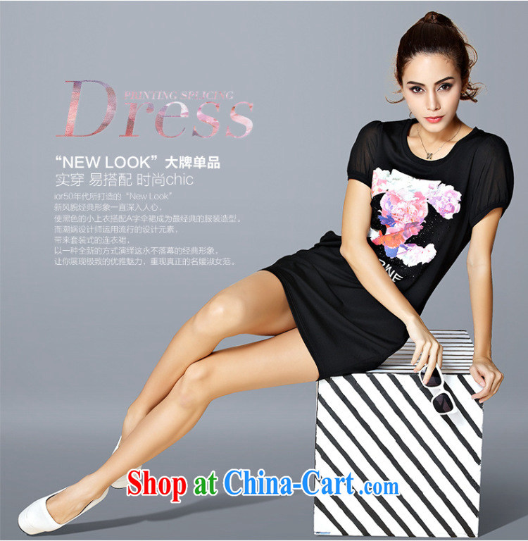 Morning would be the fat increase, female 2015 summer new European and American stamp dress mm thick king size, fine iron drill stamp snow woven spell back dress black M pictures, price, brand platters! Elections are good character, the national distribution, so why buy now enjoy more preferential! Health