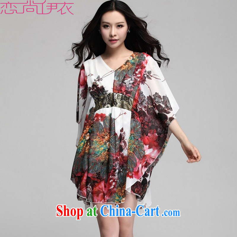 The payment is the XL 2015 new retro graphics thin loose fancy dress mm thick fake two-piece snow woven shirts bat sleeves loose shirt blue 4 XL approximately 160 - 200 jack, land is still the garment, and shopping on the Internet