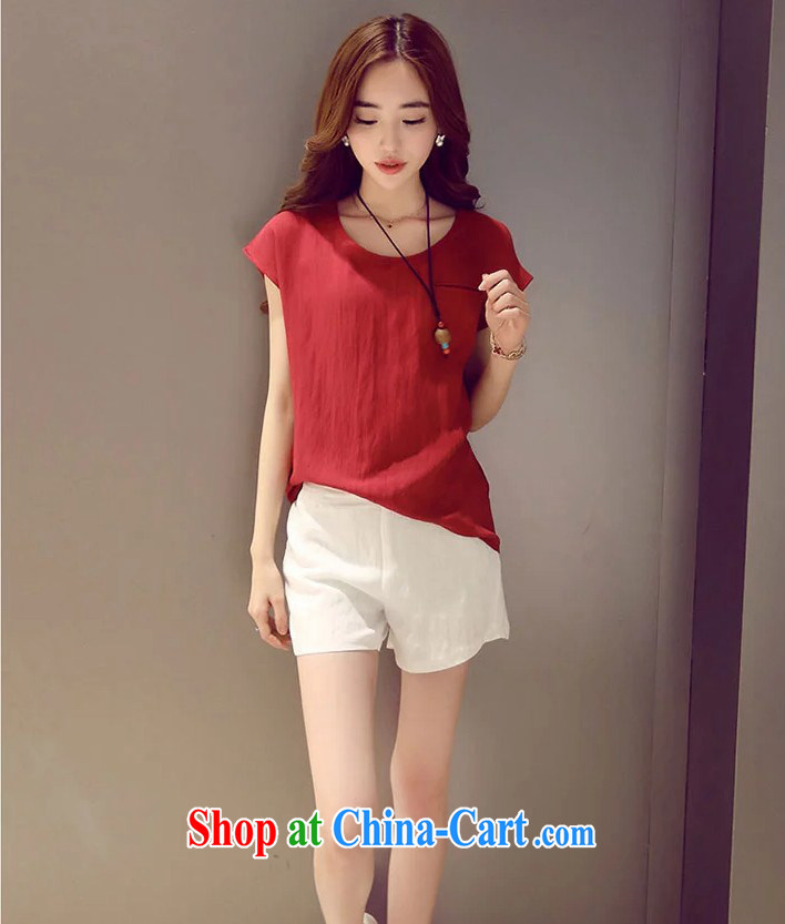 Left align the payment 2015 new girls summer fashion the code cotton Ma meter wide leg Trouser press + cotton Ma T-shirt two-piece lounge suite, red, and white M pictures, price, brand platters! Elections are good character, the national distribution, so why buy now enjoy more preferential! Health