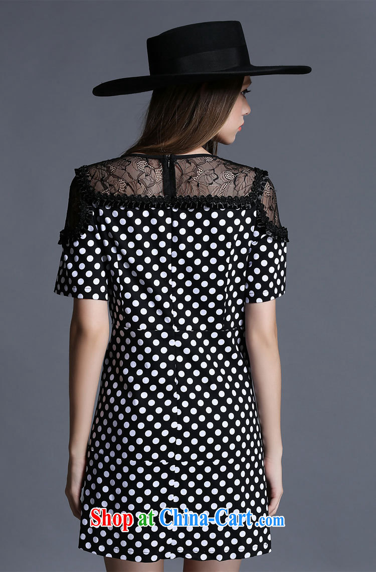 The summing up by 2015, focusing on people's congress, female summer new lace stitching and stylish dot stamp graphics thin short-sleeve round neck dress 1928 black XL pictures, price, brand platters! Elections are good character, the national distribution, so why buy now enjoy more preferential! Health