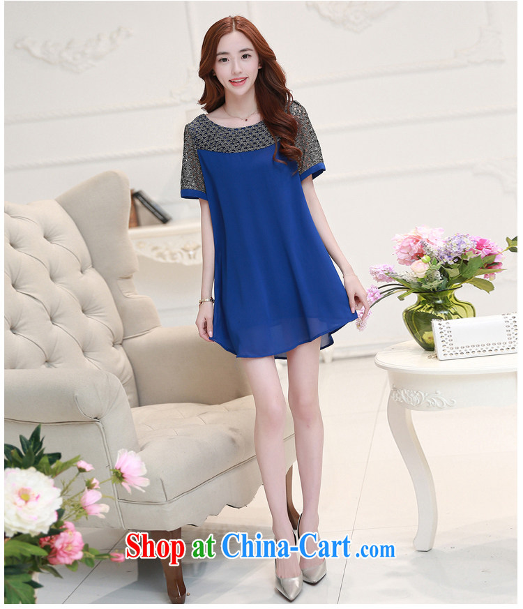 ZZ &FF 2015 summer new, larger female lace stitching cultivating snow woven dresses female LYQ 1258 blue XXXXL pictures, price, brand platters! Elections are good character, the national distribution, so why buy now enjoy more preferential! Health