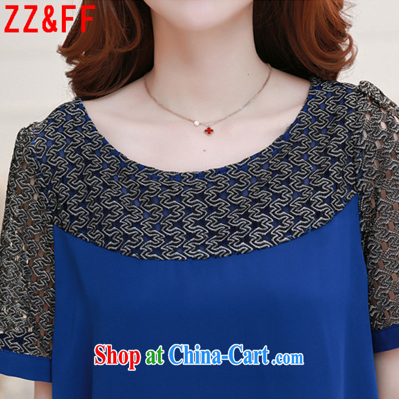 ZZ &FF summer 2015 with new, larger female lace stitching cultivating snow woven dresses female LYQ 1258 blue XXXXL, ZZ &FF, shopping on the Internet