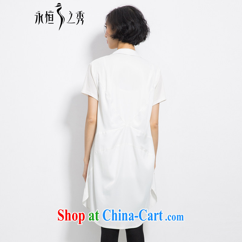 Eternal show Summer 2015 mm thick new, larger female click the snap loose video thin, long shirt, white 2XL, eternal, and the show, and shopping on the Internet
