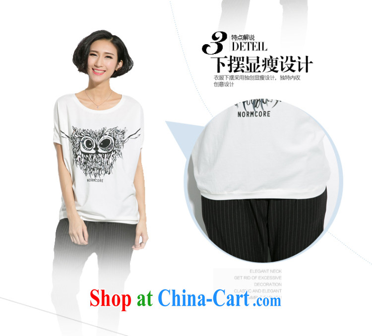 Eternal show Summer 2015 mm thick new, larger female personality owl stamp bat sleeves video thin T pension white XL pictures, price, brand platters! Elections are good character, the national distribution, so why buy now enjoy more preferential! Health