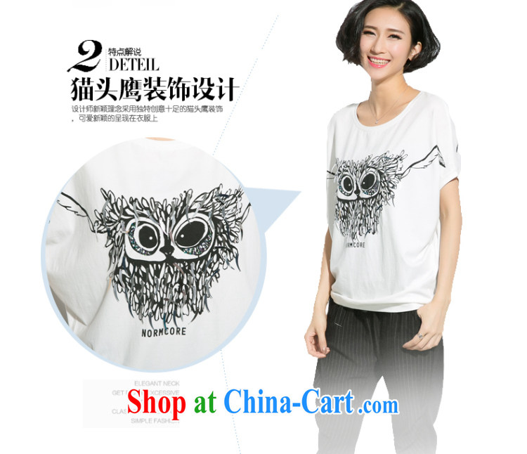 Eternal show Summer 2015 mm thick new, larger female personality owl stamp bat sleeves video thin T pension white XL pictures, price, brand platters! Elections are good character, the national distribution, so why buy now enjoy more preferential! Health