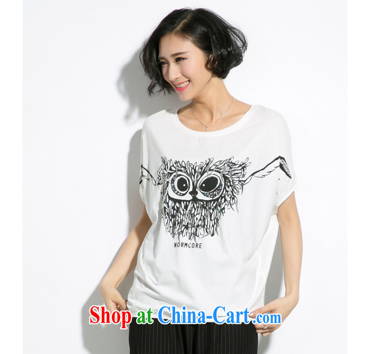 Eternal show Summer 2015 mm thick new, larger female personality owl stamp bat sleeves video thin T pension white XL pictures, price, brand platters! Elections are good character, the national distribution, so why buy now enjoy more preferential! Health