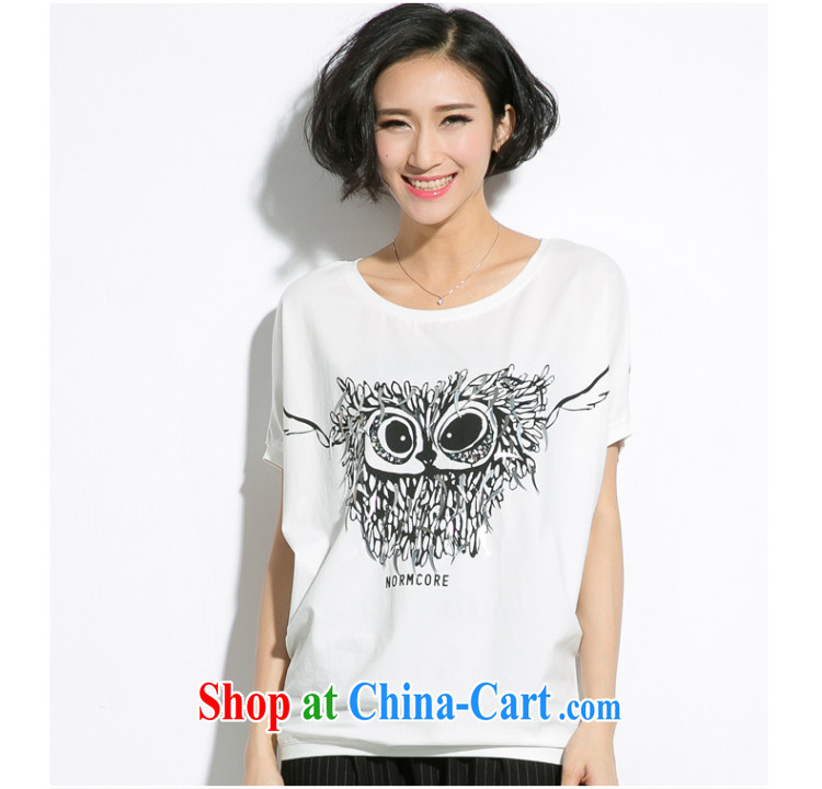 Eternal show Summer 2015 mm thick new, larger female personality owl stamp bat sleeves video thin T pension white XL pictures, price, brand platters! Elections are good character, the national distribution, so why buy now enjoy more preferential! Health