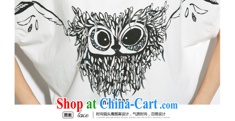 Eternal show Summer 2015 mm thick new, larger female personality owl stamp bat sleeves video thin T pension white XL pictures, price, brand platters! Elections are good character, the national distribution, so why buy now enjoy more preferential! Health