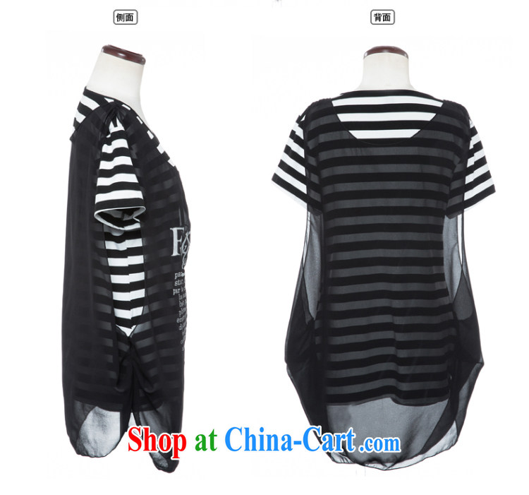 Eternal show Summer 2015 mm thick new, larger female wigs two black and white stripes video thin T pension black-and-white striped color 4 XL pictures, price, brand platters! Elections are good character, the national distribution, so why buy now enjoy more preferential! Health