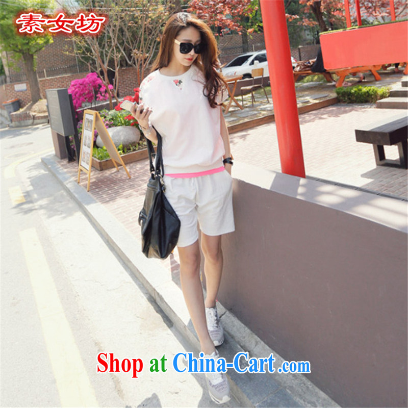 Pixel girl workshop summer 2015 New, and indeed increase, female 200 Jack thick MM stylish beauty graphics thin ice woven T-shirt leisure 5 Trouser press kit 385 white 4XL recommendations 165 - 185 jack, female square (SUNVFANG), and shopping on the Internet