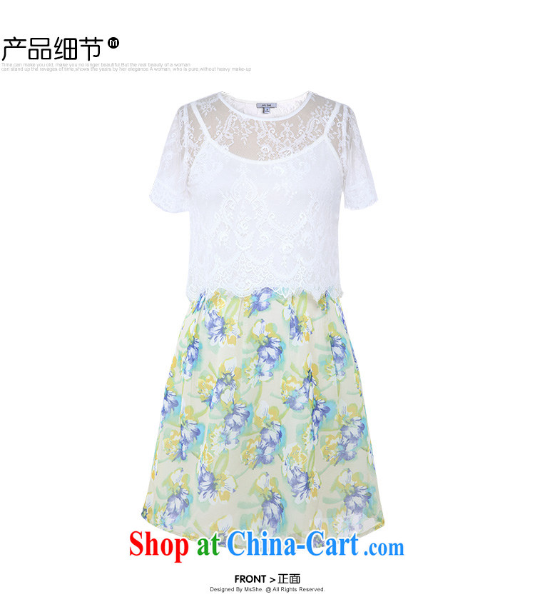 The MsShe indeed XL women 2015 new summer lace stitching stamp two-piece dresses 4298 green 2 XL pictures, price, brand platters! Elections are good character, the national distribution, so why buy now enjoy more preferential! Health