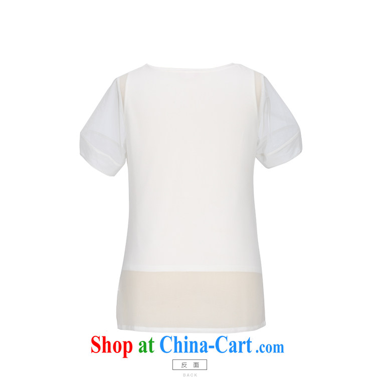 Slim LI Sau 2015 summer new, larger female 3D stamp sleeveless vest T shirt smocks overlap is really two-piece, long T-shirt Q 7976 m White 4 XL pictures, price, brand platters! Elections are good character, the national distribution, so why buy now enjoy more preferential! Health