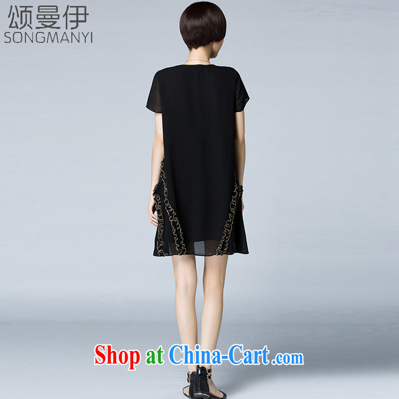 Also, the 2015 summer new European and American style modern solid color Large, female style snow woven relaxed dress 5326 black XXXXL, of Manchester, and, shopping on the Internet