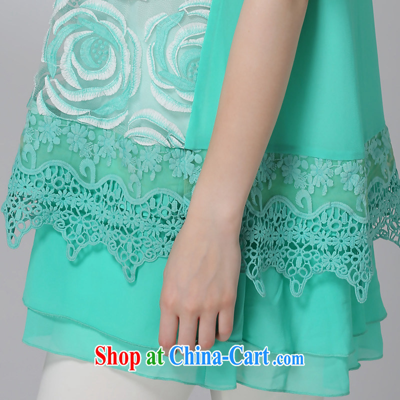 Classes, Evelyn, 2015 summer new 200 Jack thick sister King, female thick mm short-sleeve lace lace snow-woven dresses B 1039 green 5 XL, classes, Evelyn, (BandFlin), online shopping
