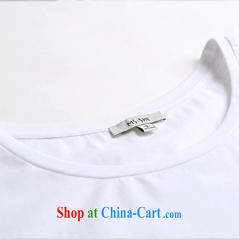 MsShe XL ladies' 2015 new summer wear thick sister stretch cotton stamp duty short-sleeved beauty T-shirts 4177 white 3XL, Susan Carroll, Ms Elsie Leung Chow (MSSHE), shopping on the Internet